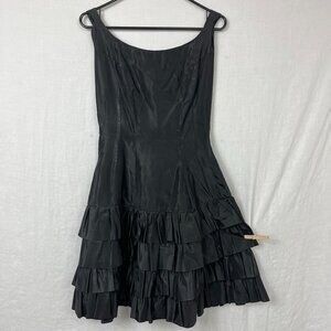 50s Emma Domb Dress Thrashed Punk Womens S Ruffle Tiered Short Dress Vintage